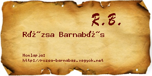 Rózsa Barnabás névjegykártya